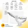 North Bayou NB F160 Ergonomic Çift Kol 2-9 kg Kapasiteli Yeni Nesil Profosyonel Monitör Standı (Beyaz)