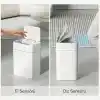 12 Litre Hareket Sensörlü Çöp Kovası, Otomatik, Banyo Çöp Kovası, Çocuk Odası Çöp Sepeti, Çöp Kutusu, (2 adet 1.5 V AA pil, piller pakete dahil değildir) 23.5x17.5x31.8 cm