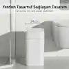 12 Litre Hareket Sensörlü Çöp Kovası, Otomatik, Banyo Çöp Kovası, Çocuk Odası Çöp Sepeti, Çöp Kutusu, (2 adet 1.5 V AA pil, piller pakete dahil değildir) 23.5x17.5x31.8 cm