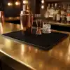 Deconox Lüx Bar Matı 43x28 cm Kaymaz Siyah Kauçuk Bar ve Bulaşık Matı - Dayanıklı Dökülme ve Servis Matı (450 gr) Bardak Kurulama Matı