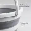 Deconox Katlanabilir Temizlik Kovası 13 Litre, 30 cm Çap, Açık 28 cm Kapalı 6 cm, Yer Kaplamayan Akordiyon Kova, Banyo Mutfak Kamp ve Karavan İçin, Gri