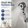 SOGUD Duş Başlığı Seti Gri - 150 Cm Hortumlu Filtreli Arıtmalı El Duşu - 3 Fonksiyonlu Yüksek Basınçlı Model - 3 Yedek Filtre Kartuşlu Kireç Önleyici Su Tasarruflu Masaj Etkili