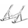 PrimeX ADS-AL05 Alüminyum Ayarlı Laptop Standı, MacBook Notebook Yükseltici Tutucu, Katlanabilir Taşınabilir Ergonomik Laptop Altlığı, 10-16 İnç Uyumlu, Kaymaz Silikon Destekli Gümüş Stand