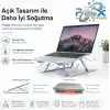 PrimeX ADS-AL05 Alüminyum Ayarlı Laptop Standı, MacBook Notebook Yükseltici Tutucu, Katlanabilir Taşınabilir Ergonomik Laptop Altlığı, 10-16 İnç Uyumlu, Kaymaz Silikon Destekli Gümüş Stand