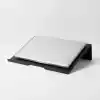 Deconox Metal Laptop Standı, Siyah Dizüstü Bilgisayar Yükseltici Stand, 38x26 cm Havalandırma Delikli Ergonomik Açılı Notebook Standı, Özel Boyalı Masaüstü Laptop Yükseltici