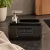 Deconox 1 Adet Paslanmaz Çelik Pompalı Porselen Sıvı Sabunluk, Bulaşık Süngeri Yuvalı Tezgâh Üstü Deterjanlık, Mutfak, Banyo ve Lavabo İçin Sabun Dispenseri, Düzenleyici Hazneli, Asorti Renk