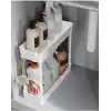 ATA HOME Rafata Çok Amaçlı 2 Katlı Evye Altı Düzenleyicisi Askılı Banyo Düzenleyici Dolap İçi Organizer Raf