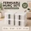 4 Adet Lüks Pencereli Çok Amaçlı Dolap Düzenleyici Hurç Çorap Hurcu 34 x 22 x 22 cm (Beyaz)