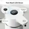 Otomatik Sensörlü Köpük Sıvı Sabunluk - Şarjlı- Dijital LED Ekran - Duvara Monte - E15 Model (Beyaz)
