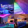 AmberLED 5 Metre RGB Şerit LED Seti - Bluetooth Uygulama Kontrollü - Müziğe Duyarlı 5050 3 Çipli Tak Çalıştır - Adaptör Dahil - İç Mekan Silikonsuz Aydınlatma