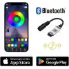 AmberLED 5 Metre RGB Şerit LED Seti - Bluetooth Uygulama Kontrollü - Müziğe Duyarlı 5050 3 Çipli Tak Çalıştır - Adaptör Dahil - İç Mekan Silikonsuz Aydınlatma