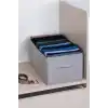 Orret Home 24x41x20 cm Bez Kutu Pantolon Organizeri Dolap İçi Düzenleyici, Çamaşır Organizer, Gardırop İçi Pantolon Saklama Kutusu, Katlanabilir Dolap Organizer Sepeti