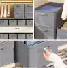 Orret Home 24x41x20 cm Bez Kutu Pantolon Organizeri Dolap İçi Düzenleyici, Çamaşır Organizer, Gardırop İçi Pantolon Saklama Kutusu, Katlanabilir Dolap Organizer Sepeti