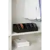 TİNEKE 5 Bölmeli Kemer Çorap Takı Makyaj Organizeri Dolap İçi Kemer Düzenleyici Organizer SİYAH