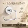 Alper Banyo Tuvalet Kağıtlığı 304 Paslanmaz Çelik, 5 Yıl Garantili, Yapışkanlı ve Vidalı Montajlı, Krom Banyo Wc Kağıt Havluluk
