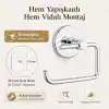 Alper Banyo Tuvalet Kağıtlığı 304 Paslanmaz Çelik, 5 Yıl Garantili, Yapışkanlı ve Vidalı Montajlı, Krom Banyo Wc Kağıt Havluluk