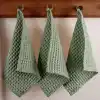 PÜSKÜL Adaçayı Yeşil, Pakette 3-Adet 30x30 cm Mutfak Havlusu, Misafir Havlu