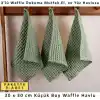 PÜSKÜL Adaçayı Yeşil, Pakette 3-Adet 30x30 cm Mutfak Havlusu, Misafir Havlu