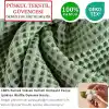 PÜSKÜL Adaçayı Yeşil, Pakette 3-Adet 30x30 cm Mutfak Havlusu, Misafir Havlu