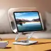 Coverzone Tablet ve Kitap Okuma Standı – 360° Döner Ayarlanabilir Katlanabilir Masaüstü Tutucu, Ergonomik Tasarım, Sağlam Alüminyum Alaşım, Ev ve Ofis Kullanımı İçin Evrensel Tablet Desteği | R15