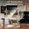 Coverzone Tablet ve Kitap Okuma Standı – 360° Döner Ayarlanabilir Katlanabilir Masaüstü Tutucu, Ergonomik Tasarım, Sağlam Alüminyum Alaşım, Ev ve Ofis Kullanımı İçin Evrensel Tablet Desteği | R15