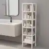 Deconox 6 Katlı Köşe Rafı | Banyo, Mutfak ve Kiler İçin Yer Tasarruflu Organizer | Çok Amaçlı Plastik Raf | 3 Farklı Renk Seçeneği (38x29x152 cm) Dikey ve Yatay Kullanım (BEYAZ)