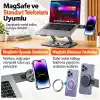 McStorey 2si 1 Arada Laptop Standı, Karbon Çelik 360° Döner Yükseklik Ayarlı, Gizlenebilir MagSafe Uyumlu Telefon Tutuculu Notebook Standı, MacBook Uyumlu, 17.3 İnçe Kadar Gri