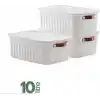 Deconox 1 Adet Düzenleyici Kapaklı Kutu, Dekoratif Saklama Kutusu, Organizer (35cm*25cm*14cm) BEYAZ 10 LİTRE