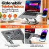 McStorey 2si 1 Arada Laptop Standı, Karbon Çelik 360° Döner Yükseklik Ayarlı, Gizlenebilir MagSafe Uyumlu Telefon Tutuculu Notebook Standı, MacBook Uyumlu, 17.3 İnçe Kadar Gri