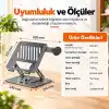 McStorey 2si 1 Arada Laptop Standı, Karbon Çelik 360° Döner Yükseklik Ayarlı, Gizlenebilir MagSafe Uyumlu Telefon Tutuculu Notebook Standı, MacBook Uyumlu, 17.3 İnçe Kadar Gri