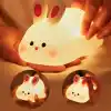 Coverzone Yumuşak Silikon Tavşan Mini Gece Lambası Dekoratif Işık Derecesi Ayarlanabilir Yatak Odası Lambası Rabbit Kitap Okuma Lambası Çocuk Odası (Tavşan - YH302)