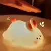 Coverzone Yumuşak Silikon Tavşan Mini Gece Lambası Dekoratif Işık Derecesi Ayarlanabilir Yatak Odası Lambası Rabbit Kitap Okuma Lambası Çocuk Odası (Tavşan - YH302)
