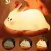 Coverzone Yumuşak Silikon Tavşan Mini Gece Lambası Dekoratif Işık Derecesi Ayarlanabilir Yatak Odası Lambası Rabbit Kitap Okuma Lambası Çocuk Odası (Tavşan - YH302)
