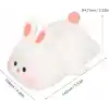 Coverzone Yumuşak Silikon Tavşan Mini Gece Lambası Dekoratif Işık Derecesi Ayarlanabilir Yatak Odası Lambası Rabbit Kitap Okuma Lambası Çocuk Odası (Tavşan - YH302)