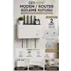 3lü Set Modem Gizleme Kutusu | Wi-Fi Router Saklama Kutusu | Pleksi Duvar Tipi Modem Koruyucu + 20 Adet Kablo Düzenleyici + 2 Adet Yapışkanlı Vidalı Askı Hediyeli (3, 3Lü Set)