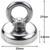 Valkyrie D20 10kg 20mm Askılı Güçlü Neodyum Mıknatıs Banyo Tuvalet Mutfak Askı Raf