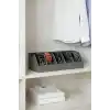 TİNEKE 5 Bölmeli Kemer Çorap Takı Makyaj Organizeri Dolap İçi Kemer Düzenleyici Organizer GRİ