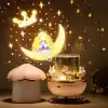 Coverzone Bunny’s Carousel Gece Lambası Projeksiyonlu Müzikli Atlıkarınca Tasarım | Kablolu 5V USB Çalışma | Tavşan Figürlü Döner Işıklı Çocuk Odası Yıldız Tavan Projektör Gece Işığı | WH-E11
