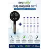 6 Fonksiyonlu Filtreli Duş Başlığı – Basınç Artırıcı Çok Modlu Duş Sistemi + 10 Adet Yedek Filtre | Kireç Önleyici Su Tasarruflu Duş Başlığı Seti (Siyah)
