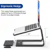 Hobimtek M5 Alüminyum Ergonomik Katlanır Macbook Bilgisayar Standı Bilgisayar Yükseltici 10 –17 inç