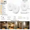 2’li Set Sensörlü LED Kabin Işığı Gece Lambası | 1,5W | 4000K Doğal Beyaz | 150 Lümen | USB Şarjlı | Manyetik & Bantlı | Mutfak Dolabı, Merdiven, Gardırop Aydınlatma Karanlıkta Harekete Duyarlı
