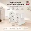Ayarlanabilir Teleskopik Metal Kitap Tutucu, Masaüstü Kitap Desteği ve Raf Düzenleyici Stand, 9-42 cm Genişleyebilir, Mıknatıslı Kalemlik Hediyeli (Siyah)