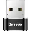 Baseus, Bilgisayar/Telefon Mini Hub Adaptörü, Siyah, 3A, Giriş: USB Type A 2.0, Çıkış: USB Type C,Seyahat Boy, Hafif