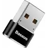 Baseus, Bilgisayar/Telefon Mini Hub Adaptörü, Siyah, 3A, Giriş: USB Type A 2.0, Çıkış: USB Type C,Seyahat Boy, Hafif