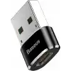 Baseus, Bilgisayar/Telefon Mini Hub Adaptörü, Siyah, 3A, Giriş: USB Type A 2.0, Çıkış: USB Type C,Seyahat Boy, Hafif