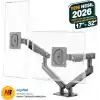 North Bayou NB A5C Ergonomic 17-32 inch Çift Kol 2-9 kg Kapasiteli Yeni Nesil Profosyonel Monitör Standı (Siyah)