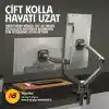 North Bayou NB A5C Ergonomic 17-32 inch Çift Kol 2-9 kg Kapasiteli Yeni Nesil Profosyonel Monitör Standı (Siyah)