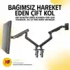 North Bayou NB A5C Ergonomic 17-32 inch Çift Kol 2-9 kg Kapasiteli Yeni Nesil Profosyonel Monitör Standı (Siyah)