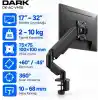 Dark VM18 1 Adet Monitör Takılabilen 13-32 Uyumlu Amortisörlü, Masa Monte Monitör Kolu (DK-AC-VM18)