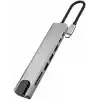 Coverzone 8 in 1 Type C to 2 Port USB 3.0 2 SD Kart TF Kart HDMI RJ45 2PD Kablolu Adaptör iphone 15 Serisi Uyumlu Type C Girişli Android Cihazlara Uyumlu ZR38